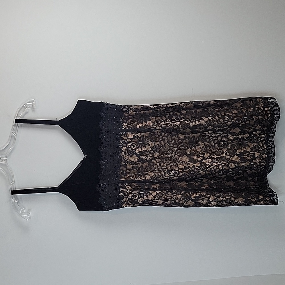 Boston Proper Y2K black velvet & lace dress